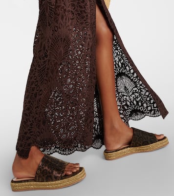 Leopard-print platform espadrille slides | Gianvito Rossi