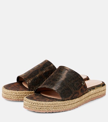 Leopard-print platform espadrille slides | Gianvito Rossi