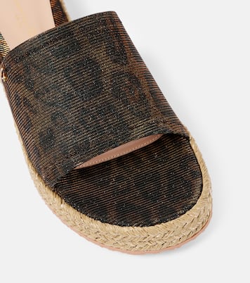 Leopard-print platform espadrille slides | Gianvito Rossi