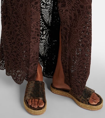 Leopard-print platform espadrille slides | Gianvito Rossi