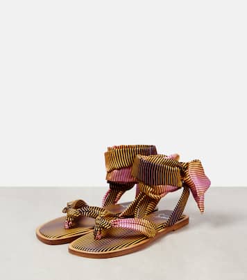 Nilo Du Désert striped crêpe satin sandals | Christian Louboutin