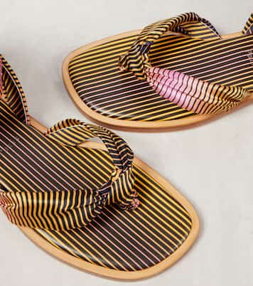 Nilo Du Désert striped crêpe satin sandals | Christian Louboutin