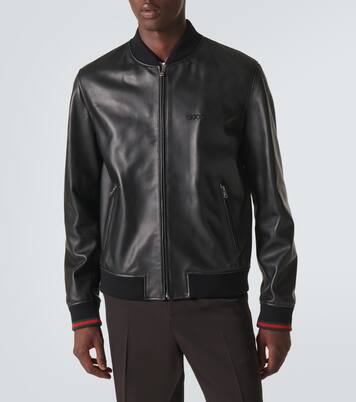 Leather bomber jacket | Gucci