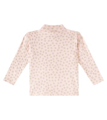 Daisies floral mock neck cotton top | Tinycottons
