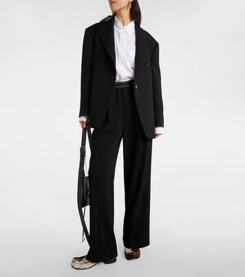 Pantalones anchos de tiro medio con logo | Acne Studios