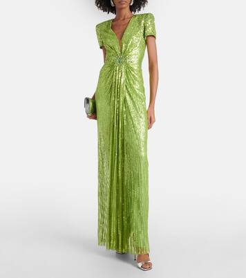 Abito lungo Momoka con paillettes | Jenny Packham