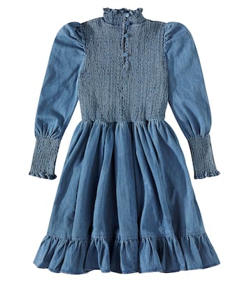 Shirred cotton chambray dress | Petite Amalie  