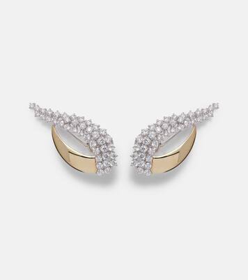 Golden Strada 18kt gold earrings with diamonds | Yeprem