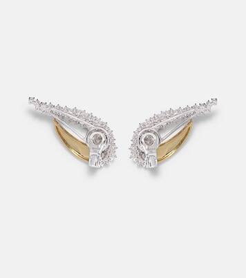 Golden Strada 18kt gold earrings with diamonds | Yeprem