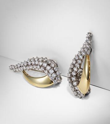 Golden Strada 18kt gold earrings with diamonds | Yeprem