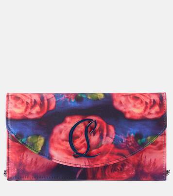Loubi54 floral satin crêpe clutch | Christian Louboutin