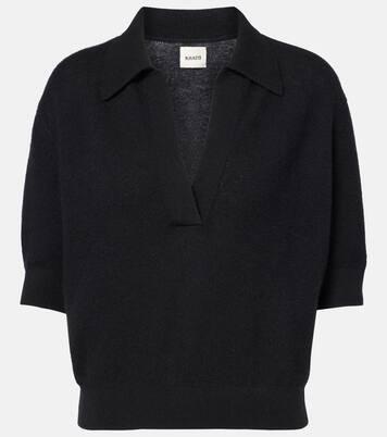 Shrunked Jo cashmere-blend polo sweater | Khaite