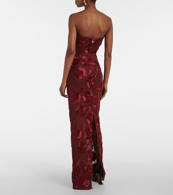 Besticktes Maxikleid aus Mesh | Rotate