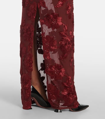 Besticktes Maxikleid aus Mesh | Rotate