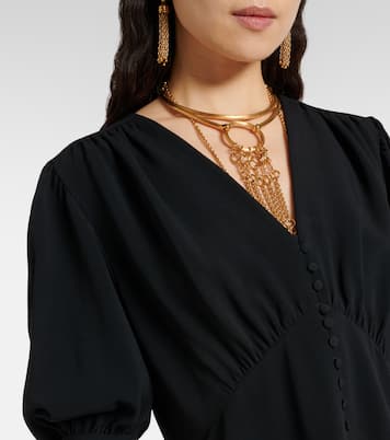 Balloon-sleeve crêpe minidress | Chloé