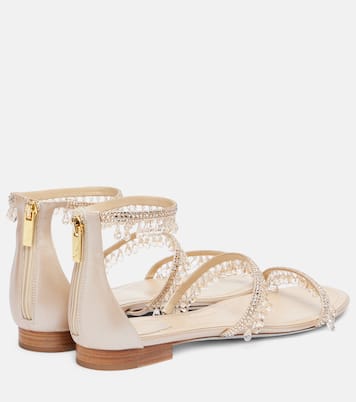 Sandalen Chandelier aus Satin mit Kristallen | Rene Caovilla
