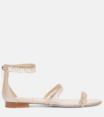 Sandalen Chandelier aus Satin mit Kristallen | Rene Caovilla