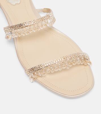 Sandalen Chandelier aus Satin mit Kristallen | Rene Caovilla