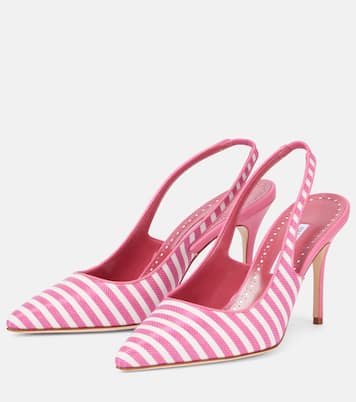 Allurafia 90 striped slingback pumps | Manolo Blahnik