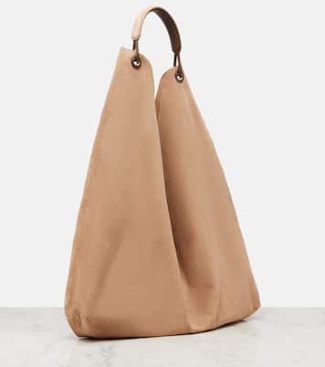 Schultertasche Bindle Three aus Veloursleder | The Row