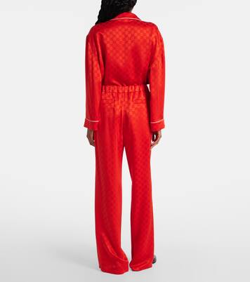 Weite Hose GG aus Satin | Gucci