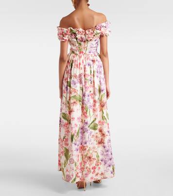 Espliego floral linen maxi dress | Agua by Agua Bendita
