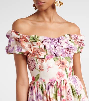 Espliego floral linen maxi dress | Agua by Agua Bendita