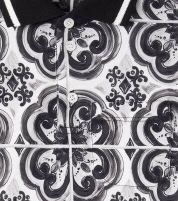 Baby Majolica cotton piqué playsuit | Dolce&Gabbana Kids