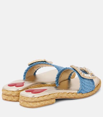 Espa embellished raffia slides | Roger Vivier