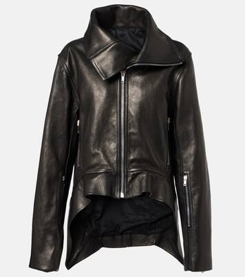 Asymmetric leather jacket | Rick Owens