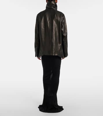 Asymmetric leather jacket | Rick Owens