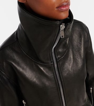 Asymmetric leather jacket | Rick Owens