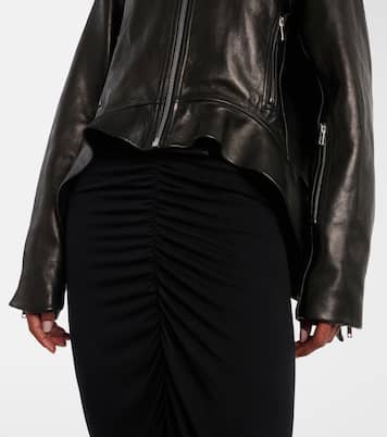 Asymmetric leather jacket | Rick Owens