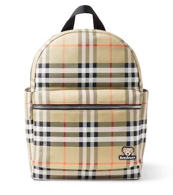Burberry Check leather-trimmed backpack | Burberry Kids