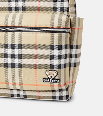 Burberry Check leather-trimmed backpack | Burberry Kids