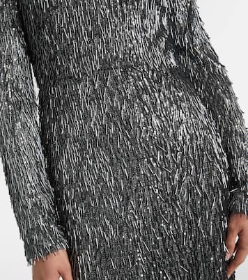 亮片垂褶加长连衣裙 | Erdem