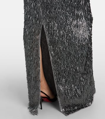 亮片垂褶加长连衣裙 | Erdem