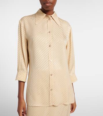 Interlocking G striped silk shirt | Gucci