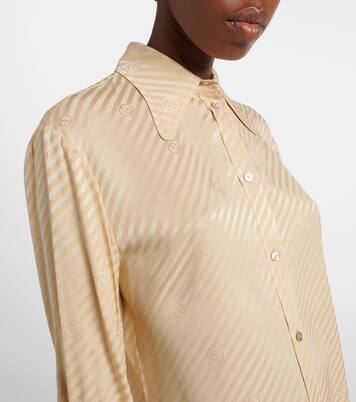 Interlocking G striped silk shirt | Gucci