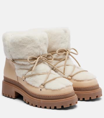 Shearling and leather ankle boots | Yves Salomon