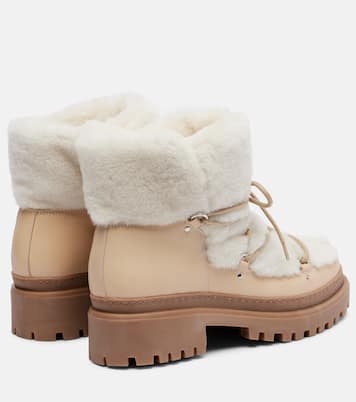 Shearling and leather ankle boots | Yves Salomon