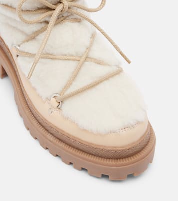 Shearling and leather ankle boots | Yves Salomon