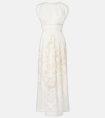 Robe longue Daylight brodée en lin | Zimmermann
