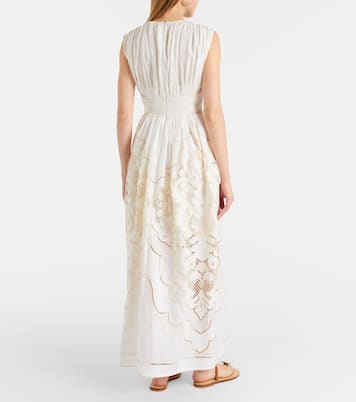 Robe longue Daylight brodée en lin | Zimmermann