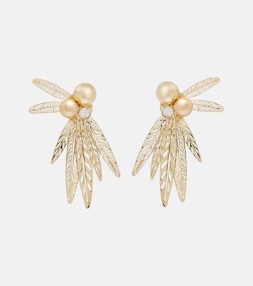 Crystal-embellished clip-on earrings | Carolina Herrera