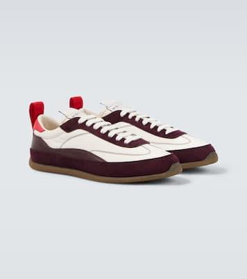 EC1 suede-trimmed leather sneakers | McQueen