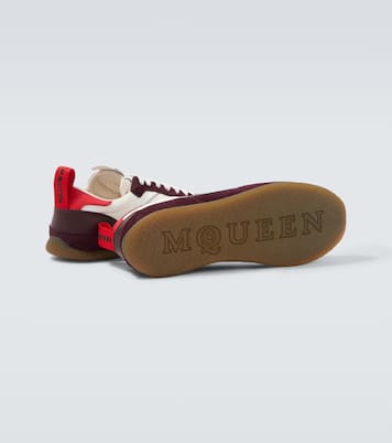 EC1 suede-trimmed leather sneakers | McQueen