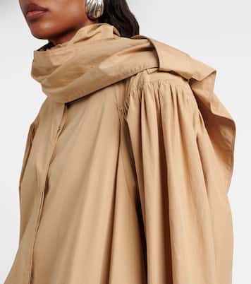 Scarf-detail cotton coat | Chloé
