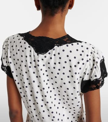 Polka-dot lace-trimmed minidress | Rixo