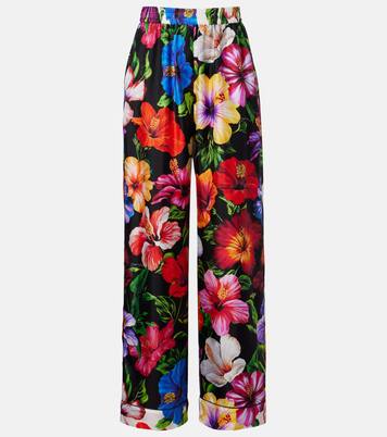 Floral silk satin palazzo pants | Dolce&Gabbana